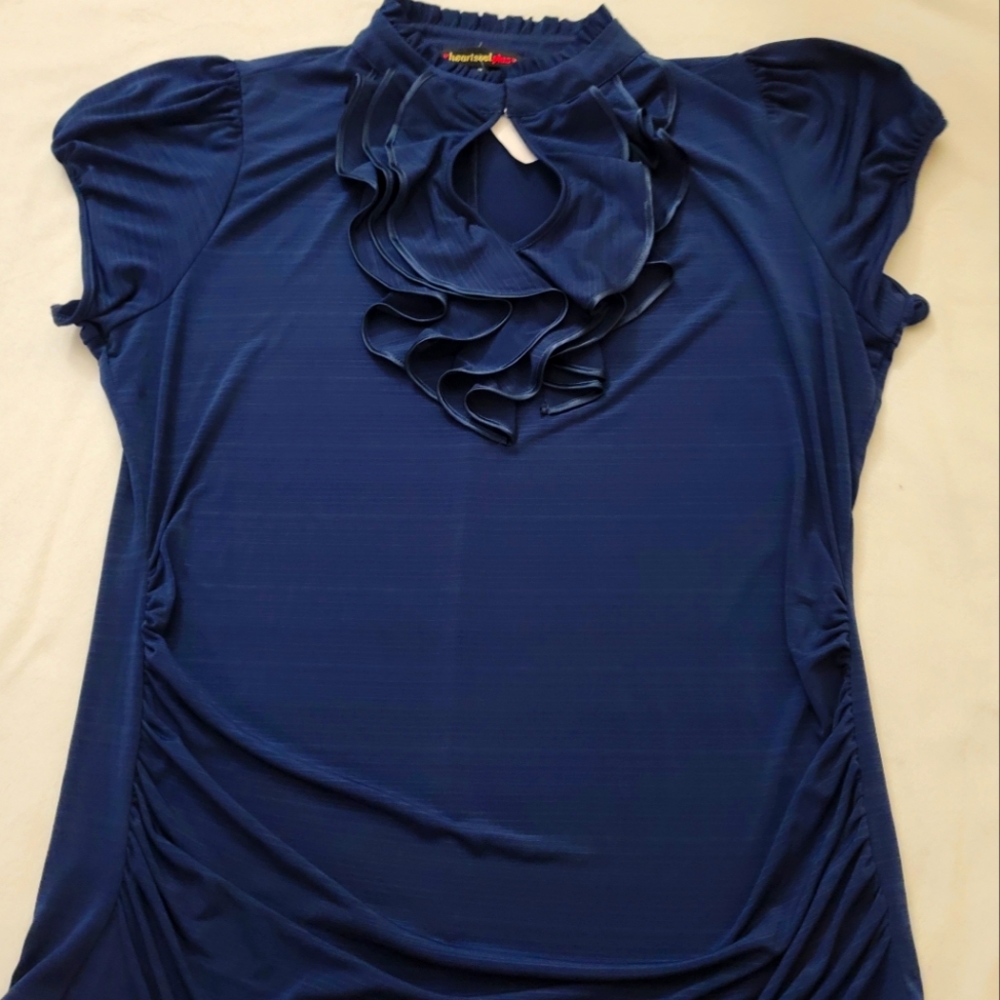 HeartSoulPlus, cap sleeves Navy, 2X